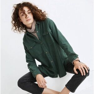 Madewell Flannel Flap-Pocket Oversized Ex-Boyfriend Shirt Size M
